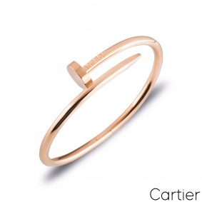 Cartier Rose Gold Plain Juste Un Clou Bracelet Size 19 B6048119